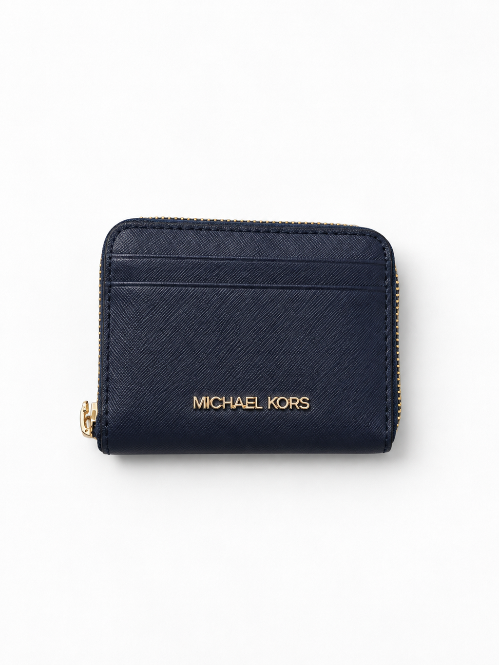 Michael Kors Navy Zip Around Card Wallet – Compact Coin Purse