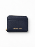 Michael Kors Navy Zip Around Card Wallet – Compact Coin Purse